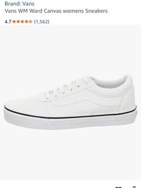Vans Womens Ward Canvas Sneaker White women's  Size 10.